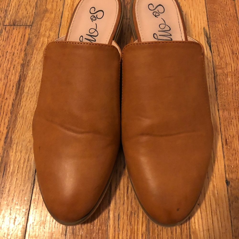 Forever 21 Brown Faux Leather Mules